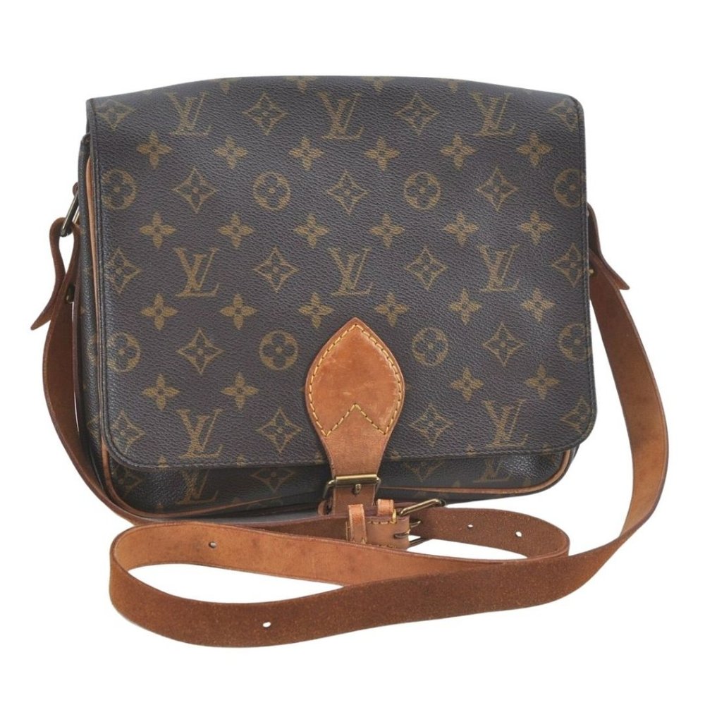 Louis Vuitton Brown Monogram Crossbody Bag with Tan Strap